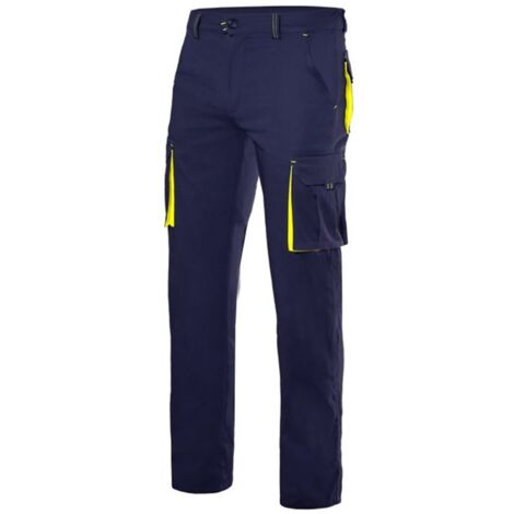 pantalon stretch multibolsillo bicolor ropa bicolor marinio amarll tallaje talla 40 (1/5)