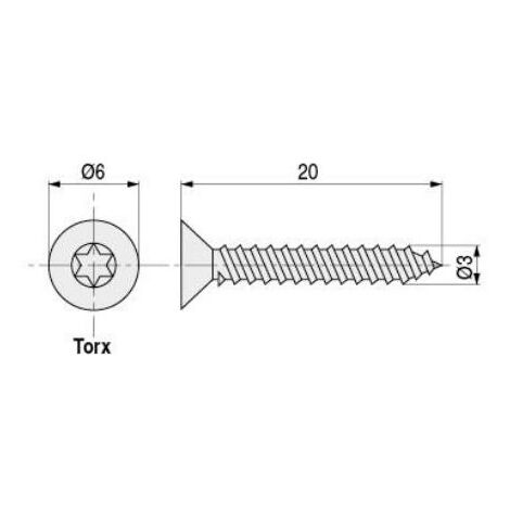 tornillo rosca madera cabeza plana torx largo 130mm diámetro 6mm