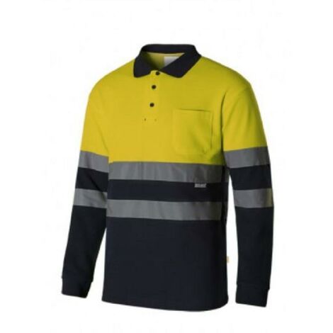 polo alta visibilidad bicolor 55% algodon varios colores talla s-xxl alta visibilid amrillo marino talla xl