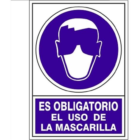 señal 622 plástico 345x245 ''obligatorio el uso de mascarilla'' (1/3)