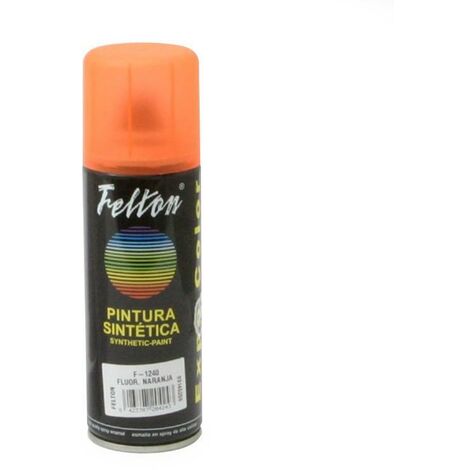 FELTON spray pintura naranja fluor 200ml , SPRAY PINTURA NARANJA FLUOR 200ml - Marca FeltonEl Spray (1/2)