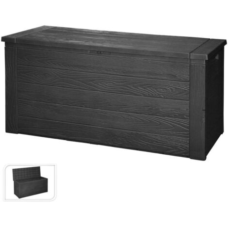 PROGARDEN baul imitacion madera 120x45x57 cm 300l , Baúl imitación madera 120 x 45 x 57 cmArcón en acabado imitación a maderaIdeal para colocar en jardín o patioAdaptad