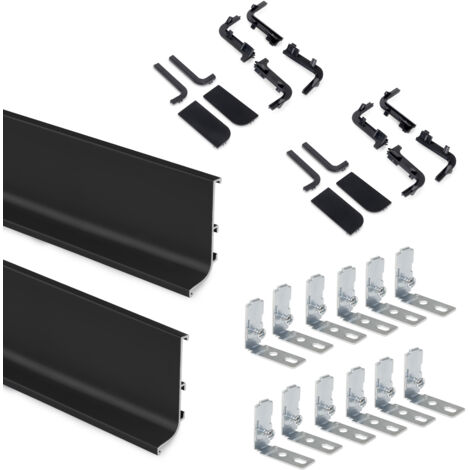 Emuca Kit Gola perfiles aluminio negro 2,35 metros