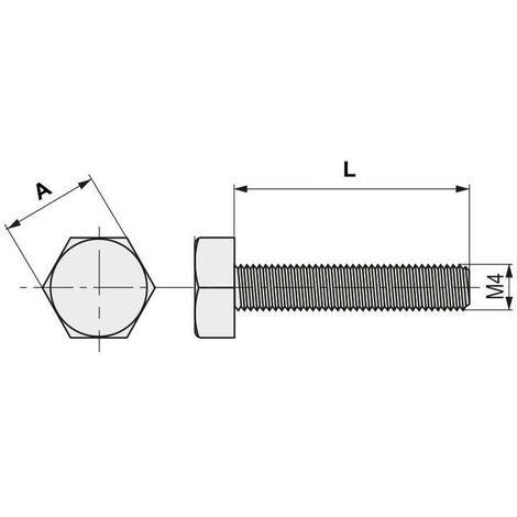 tornillo cabeza hexagonal din 933 zi metrica m-4 largo 35mm (caja 100)