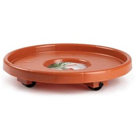 PLASTICFORTE soporte macetas ruedas marron 34 cm , Soporte macetas con ruedas marrónIdeal para transportar macetas por su patio o jardínApto para exteriores e interiores