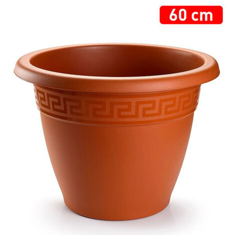 PLASTICFORTE maceta redonda 62x62x45,5cm marron 11305 , Maceta redonda 63 x 63 x 46 cm. 11305Fabricada en plástico de alta calidadIncluye cenefa de decoraciónColor marr