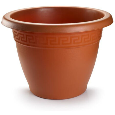 PLASTICFORTE maceta redonda 72x72x52cm marron 11986 , Maceta redonda 73 x 73 x 50 cm. 11986Fabricada en plástico de alta calidadIncluye cenefa de decoraciónColor marrón