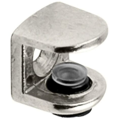 soporte estante cristal filo para tornillo niquel  regulable.