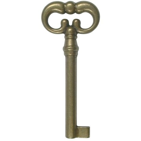 HERRAJES ALK llave clasica provenzal oro viejo l75 larga. caña 45mm.