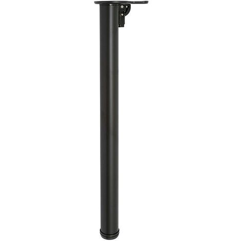 HERRAJES ALK pata mesa plegable ø50 h710 negro r9005 , Plega · Pata de mesa plegable ø50. Regulable.Altura regulable: min. 710mm - máx. 740mm. Se sirven por unidad