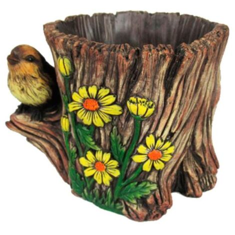 FEDOR macetero tronco pajaro 17,8x15x12,5 cm , Macetero tronco pájaro 17,8 x 15 x 12,5 cmFabricado en resina de alta calidadApto para exterioresGran resistenciaMedi