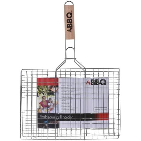 PARRILLA DOBLE MANGO MADERA 34x24 CM (1/2)