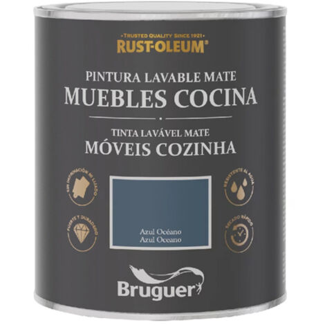 XYLAZEL pintura cocinas azul oceano 0.75l lata , Esmalte para muebles en color azul océano Ideal para renovar armarios de la cocina con aspecto rústico Apto para cajones, p