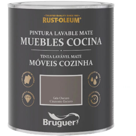 XYLAZEL pintura cocinas gris oscuro 0.75l lata , Esmalte para muebles en color gris oscuro Ideal para renovar armarios de la cocina con aspecto rústico Apto para cajones, p
