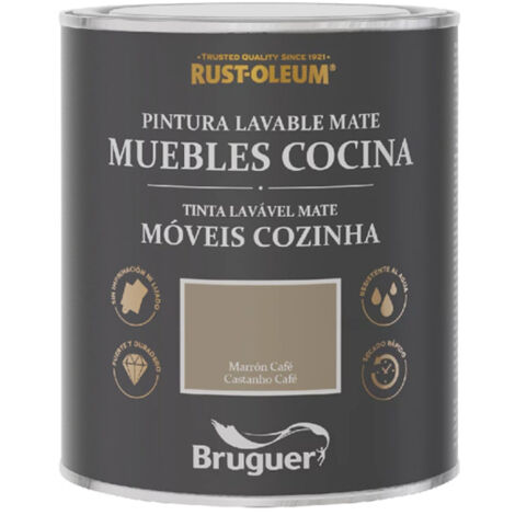 XYLAZEL pintura cocinas marron cafe 0.75l lata , Esmalte para muebles en color marrón café Ideal para renovar armarios de la cocina con aspecto rústico Apto para cajones, p