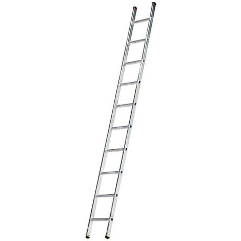 escalera aluminio 1 tramo, 14 peldaños. antideslizante, resistente.