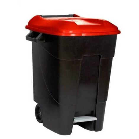 contenedor residuos pedal 120l. disponible en varios acabados. acabado rojo