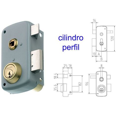mcm cerradura sobreponer 2556bp-  70-izqda pintada cilindro perf