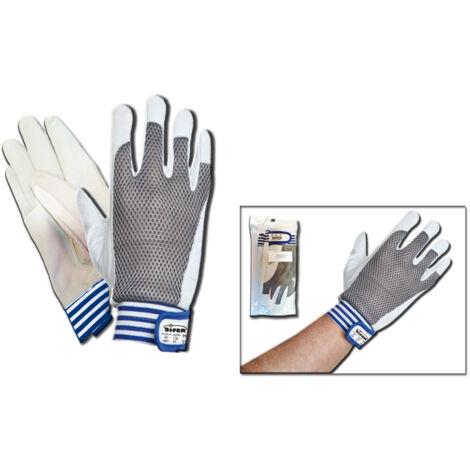 GUANTE SIFER CONDUCTOR PIEL VACUNO Y TELA VELCRO T-9 L MUSTANG