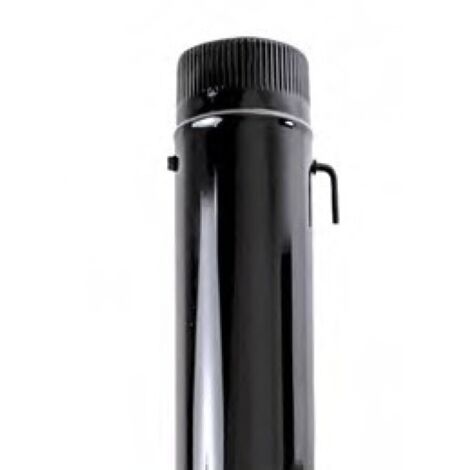 estufa tubo vitrificado negro 850º 1 metro ø100+llave tv100+llav