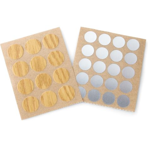 UCAFIX tapon adhesiva roble iguazú 20mm (60u) , El Tapón adhesivo de aluminio TAG 20mm es un complemento esencial para dar un acabado limpio y profesional a