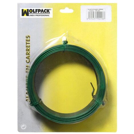 WOLFPACK LINEA PROFESIONAL alambre plastificado 1,2 mm. verde (rollo 50 metros)