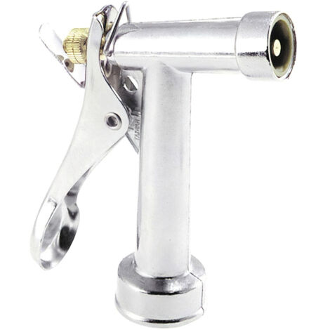 Pistola Riego Manguera Metálica Cromada