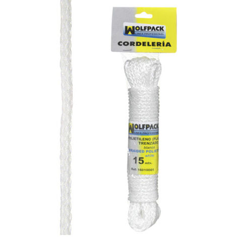WOLFPACK LINEA PROFESIONAL cuerda trenzada plástico blanca (madeja 15 m.)