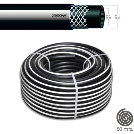Manguera Aire Comprimido Negro   6x14mm. 20 bares Rollo 50 metros