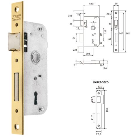 TESA cerradura tesa 2002-hl/40 , Cerradura Tesa 2002-hl/40.     - Cerradura de embutir serie 2002 para puertas de madera.  - Reversibles. Distancia entre ejes: 47,5mm.&lt