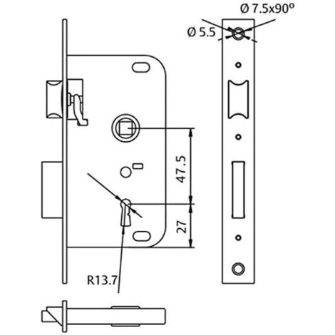 TESA cerradura tesa 2002-hl/40 , Cerradura Tesa 2002-hl/40.     - Cerradura de embutir serie 2002 para puertas de madera.  - Reversibles. Distancia entre ejes: 47,5mm.&lt