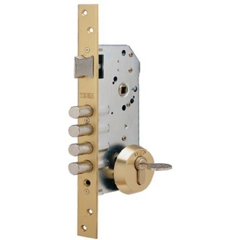 Cerradura Seguridad Madera Embutir 50Mm R100B566C Cromo 1Punto Tesa