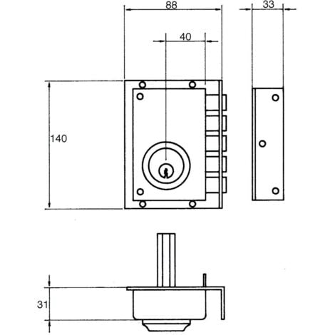 JIS cerradura jis  240 pintada marron 11x7/ derecha , Cerradura Jis  240  11x7. - Cilindro fijo.- Contrapalanca.- Pintada marrón.- Picaporte accionable medi