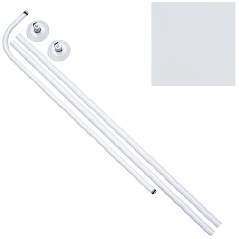 RIEL CHYC barra baño curva 18 mm. (80x 80 a 122) blanco , Barra baño curva. - Color blanco.- Diámetro barra: 18 mm.- Ancho x largo: 80 x  80 a 122 cm.- Idea