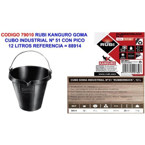 rubi kanguro goma cubo industrial nº 51 con pico 12 litros 88914