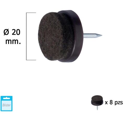 MAURER deslizante marron con fieltro ø20 (blister 8 unidades)