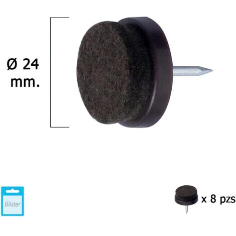 MAURER deslizante marron con fieltro ø24 (blister 8 unidades)