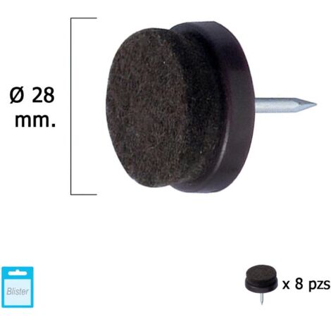 MAURER deslizante marron con fieltro ø28 (blister 8 unidades)