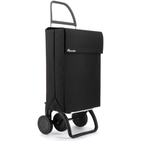 Carro compra "2+2" de 4 ruedas nylon negro jea032 rolser