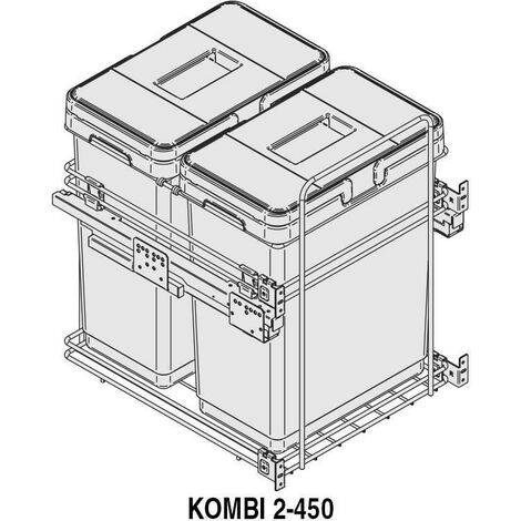 VIBO modulo cubo basura kombi m450 2x30lts. , KOMBICubos: 2x30LMueble: 450Sistema de cubos de basura para muebles de 300, 450 y 600mm.Compu