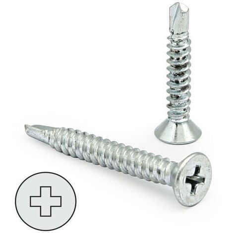 tornillo broca rosca chapa cabeza plana din 7504-p inoxidable larg.r/chapa 16mm ø rosca chapa 4.8mm (1/4)