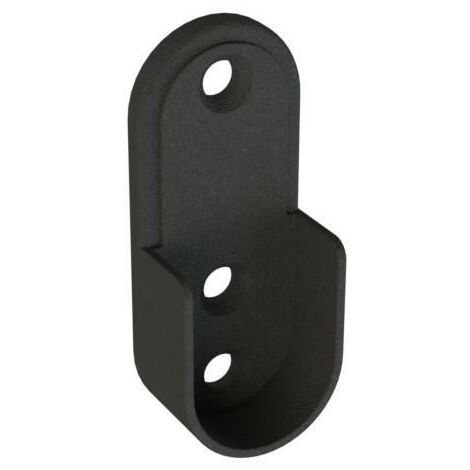 HERRAJES ALK megan soporte tubo ovalado 15mm. acabado negro , El Megan soporte de tubo ovalado para barra de armario de la marca ALK (1/2)