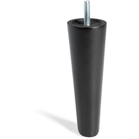 Q&ampQ pata madera conica h150 m8 negro , Pata de madera cónica en negro pata sofá o mueble. Su marca es Q&ampQ y está fabricada en España. Presenta un acabado en negro. La pata cónic
