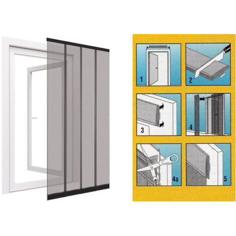 SIFER sifer cortina mosquitera fibra de vidrio gris 120 x 240 cm