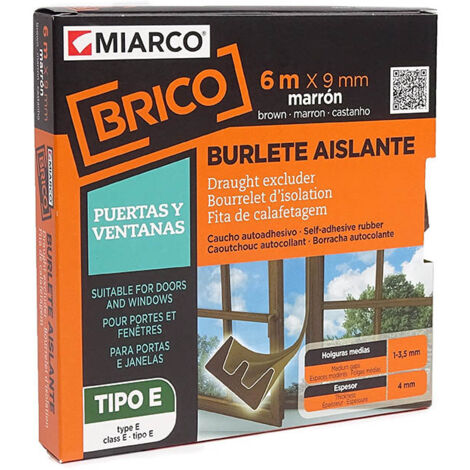 BURLETE CAUCHO TIPO E MARRON 9MM×6 10764 MIARCO