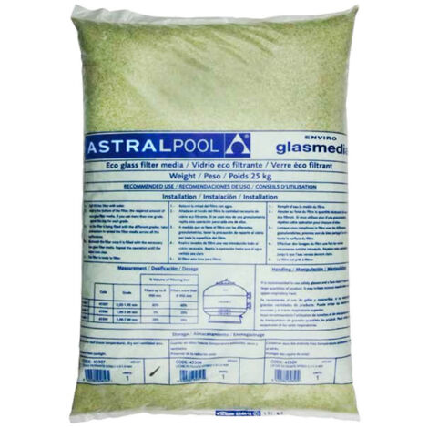 ASTRALPOOL saco 25 kg vidrio filt. g2  1-3 mm 57012 astral , Saco 25Kg Vidrio Eco Filtrante G2 1-3 Mm 57012  de la marca Astralpool.