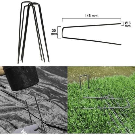 Grapa Metálica Para Fijacion Mallas y Cesped (20 Piezas)