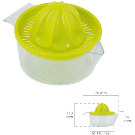 exprimidor zumo manual frutas con jarra plástico ø 12 x 11 cm. (1/2)