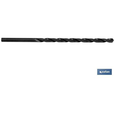COFAN broca hss extralarga 8x240 mm. , Brocas extralargas en acero rápido rectificadas HSS DIN 338N 118º. Para acero y hierro. Color negro