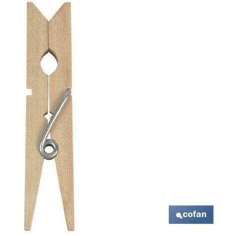 Pinzas de madera para la ropa (24 uds) 7 cm Marron